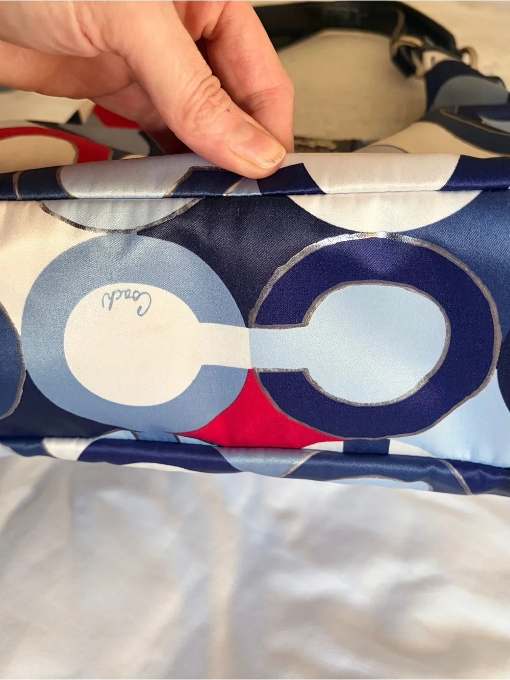 Coach Madison Signature Graphic Op Art Maggie Shoulder Bag  with Wallet
